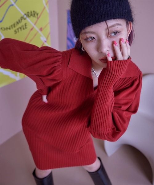 miette（ミエット）の「ﾊﾟﾌｽﾘｰﾌﾞﾎﾟﾛﾆｯﾄﾜﾝﾋﾟｰｽ（ワンピース・レディース・アイボリー/レッド/ブラック・FREE）」の11枚目の写真