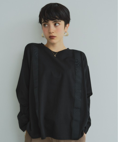 manana suerte（マニャーナスエルテ）の「サスペンダーデザイン ロングスリーブTシャツ（Tシャツ/カットソー・レディース・ホワイト/ブラック・FREE）」の2枚目の写真