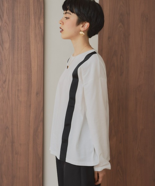 manana suerte（マニャーナスエルテ）の「サスペンダーデザイン ロングスリーブTシャツ（Tシャツ/カットソー・レディース・ホワイト/ブラック・FREE）」の7枚目の写真