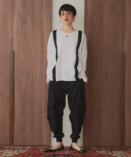 manana suerte（マニャーナスエルテ）の「サスペンダーデザイン ロングスリーブTシャツ（Tシャツ/カットソー・レディース・ホワイト/ブラック・FREE）」の9枚目の写真