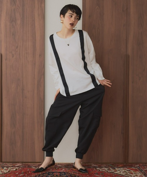 manana suerte（マニャーナスエルテ）の「サスペンダーデザイン ロングスリーブTシャツ（Tシャツ/カットソー・レディース・ホワイト/ブラック・FREE）」の11枚目の写真