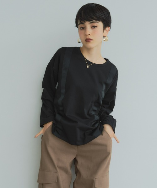 manana suerte（マニャーナスエルテ）の「サスペンダーデザイン ロングスリーブTシャツ（Tシャツ/カットソー・レディース・ホワイト/ブラック・FREE）」の14枚目の写真