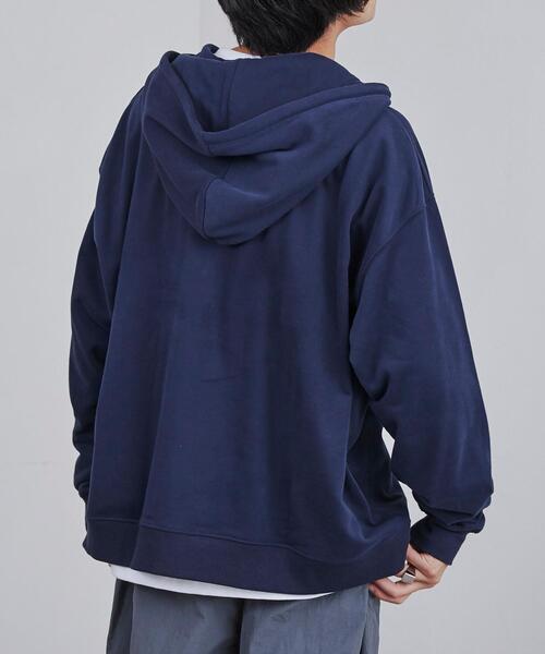 coen（コーエン）の「ビッグシルエットハーフジップパーカー（パーカー・メンズ・ライトグレー/ネイビー・M/L/XL）」の18枚目の写真