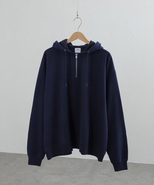 coen（コーエン）の「ビッグシルエットハーフジップパーカー（パーカー・メンズ・ライトグレー/ネイビー・M/L/XL）」の20枚目の写真