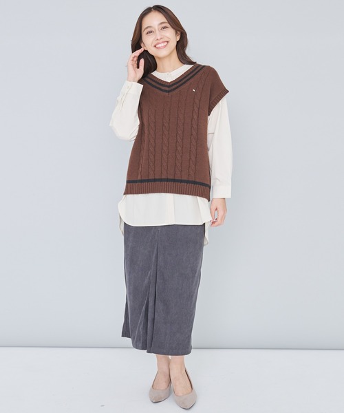 Arnold Palmer(アーノルドパーマー)の「チルデン ニット ベスト(ニット/セーター・レディース・ブラック/ブラウン・M/L/S)」の15枚目の写真