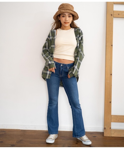 anap mimpi(アナップミンピ)の「ベイクカラーオーバーサイズチェックシャツ(シャツ/ブラウス・レディース・カーキ/ネイビー/キャメル・FREE)」の16枚目の写真