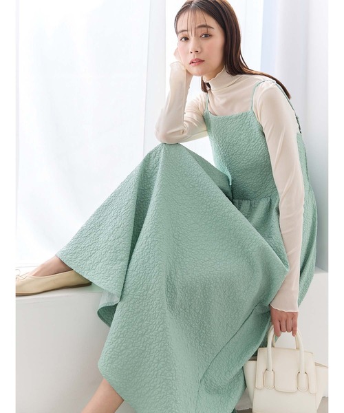 fifth（フィフス）の「ジャガードキャミワンピース（ワンピース・レディース・ブラック/オフホワイト/ベージュ/ライトグリーン/グレー・M）」の5枚目の写真