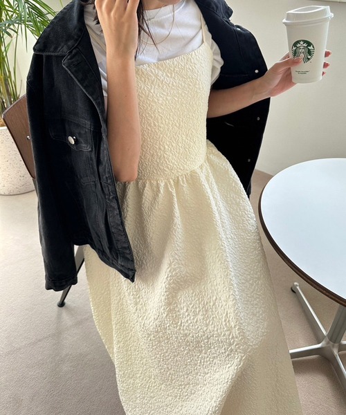 fifth(フィフス)の「ジャガードキャミワンピース(ワンピース・レディース・ブラック/オフホワイト/ベージュ/ライトグリーン/グレー・M)」の21枚目の写真