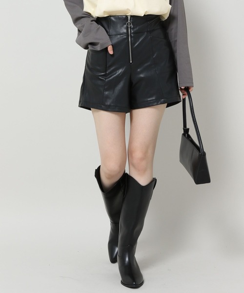 3.3 Field Trip (3.3フィールドトリップ)の「3.3 Field Trip/フェイクレザーZIPパンツ 2972923(その他パンツ・レディース・ブラック・FREE)」の5枚目の写真