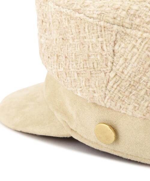 EDIT COLOGNE（エディットコロン）の「ツイードマリンキャス（キャスケット・レディース・オフホワイト/ブラック・ﾌﾘ-）」の7枚目の写真