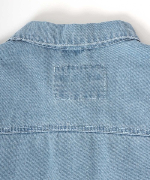 Salong hameu（サロン ハミュー）の「ビッグシルエット ケミカルウォッシュデニム・ダメージ加工デニムジャケット/Gジャン メンズ レディース ユニセックス（デニムジャケット・メンズ・ブラック系その他/ブラック/インディゴブルー/ブルー系その他/サックスブルー・L/M）」の17枚目の写真
