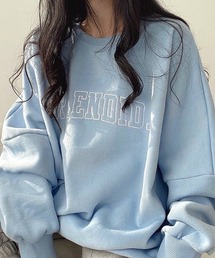 刺しゅうロゴ裏起毛トレーナー