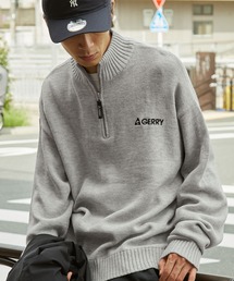 GERRY/ジェリー 別注 ロゴ刺繍 ハーフジッププルオーバーニット / ウォッシャブル