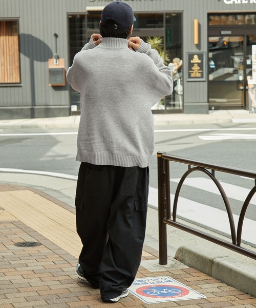 GERRY(ジェリー)の「GERRY/ジェリー 別注 ロゴ刺繍 ハーフジッププルオーバーニット / ウォッシャブル(ニット/セーター・メンズ・ネイビー/モカ/アッシュグレー/ブラック/オリーブ・L/M)」の20枚目の写真
