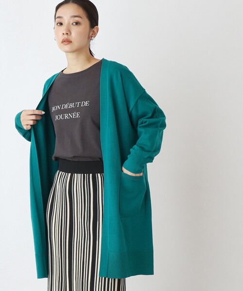 THE SHOP TK (ザ ショップ ティーケー )の「◆毛玉になりにくいベーシックミドル丈カーデ(カーディガン/ボレロ・レディース・ライトベージュ/ブルー/ブラック・12/13)」の3枚目の写真