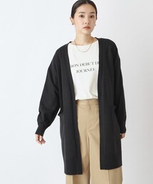 ◆毛玉になりにくいベーシックミドル丈カーデ