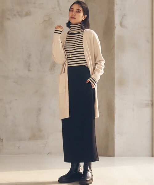 THE SHOP TK (ザ ショップ ティーケー )の「◆毛玉になりにくいベーシックミドル丈カーデ(カーディガン/ボレロ・レディース・ライトベージュ/ブルー/ブラック・12/13)」の4枚目の写真