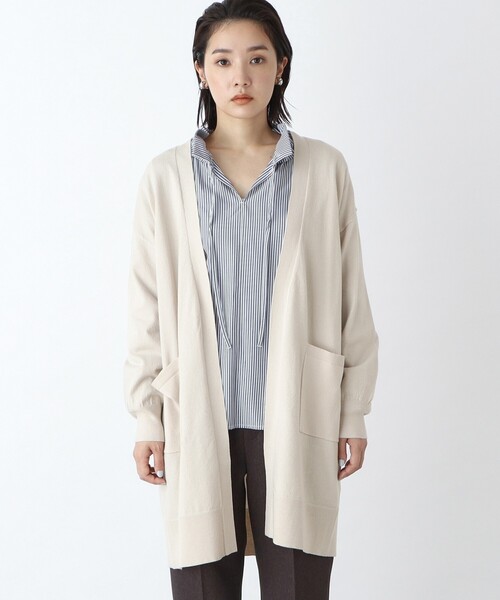 THE SHOP TK (ザ ショップ ティーケー )の「◆毛玉になりにくいベーシックミドル丈カーデ(カーディガン/ボレロ・レディース・ライトベージュ/ブルー/ブラック・12/13)」の6枚目の写真