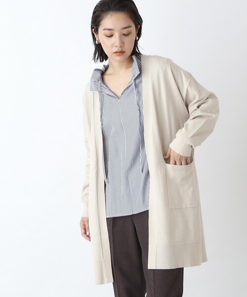 THE SHOP TK (ザ ショップ ティーケー )の「◆毛玉になりにくいベーシックミドル丈カーデ(カーディガン/ボレロ・レディース・ライトベージュ/ブルー/ブラック・12/13)」の13枚目の写真