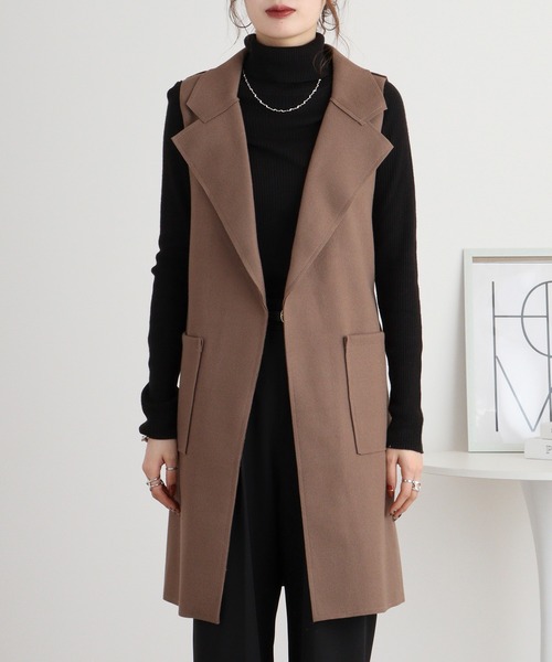 セール】A.N.L フェイクウールテーラードジレ（ベスト）｜A.N.L