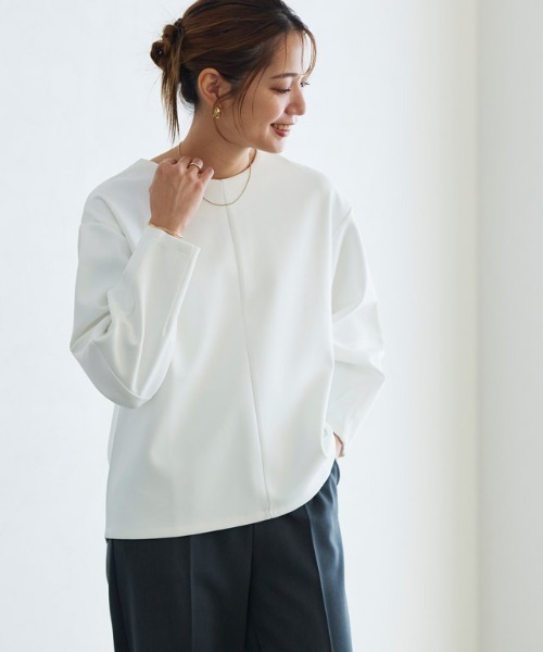 Pierrot(ピエロ)の「ダンボールバックジッププルオーバー(Tシャツ/カットソー・レディース・ネイビー/ライトグレー/オフホワイト・M/L)」の5枚目の写真