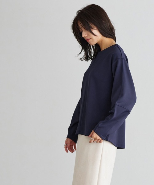Pierrot(ピエロ)の「ダンボールバックジッププルオーバー(Tシャツ/カットソー・レディース・ネイビー/ライトグレー/オフホワイト・M/L)」の10枚目の写真