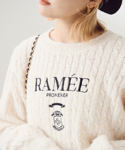 セール】フロント刺繍ケーブルニット（ニット/セーター）｜one after