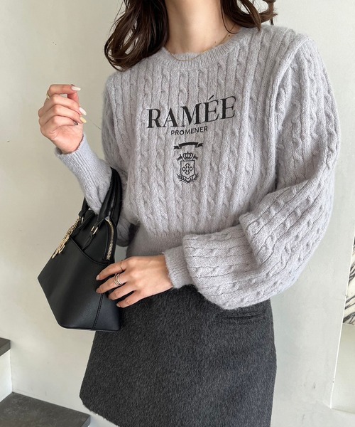 セール】フロント刺繍ケーブルニット（ニット/セーター）｜one after