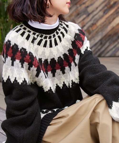 バーク　bark 美品　ニット　S BARK MANHATTAN（バークマンハッタン）の「オーバーサイズモヘアライク