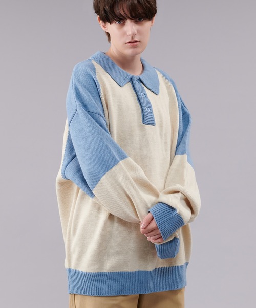 ONCILY（オンシェリー）の「BICOLOR KNIT POLO / バイカラー