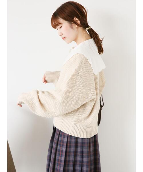 ehka sopo（エヘカソポ）の「柄アソートチャイナボタンカーディガン（カーディガン/ボレロ・レディース・ライトベージュ/レッド/グリーン/キナリ・F）」の13枚目の写真