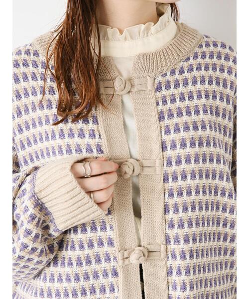 ehka sopo（エヘカソポ）の「柄アソートチャイナボタンカーディガン（カーディガン/ボレロ・レディース・ライトベージュ/レッド/グリーン/キナリ・F）」の16枚目の写真