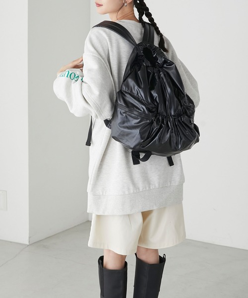 forksy.(フォルクシー)の「【forksy.】ナイロンドロストシャーリングバックパック(バックパック/リュック・レディース・ブラック系その他/ブラック/ベージュ/シルバー・FREE)」の17枚目の写真