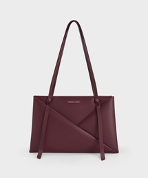 CHARLES & KEITH ラベンダートートバッグ CHARLES & KEITH ラージダブル ハンドルバッグ （White