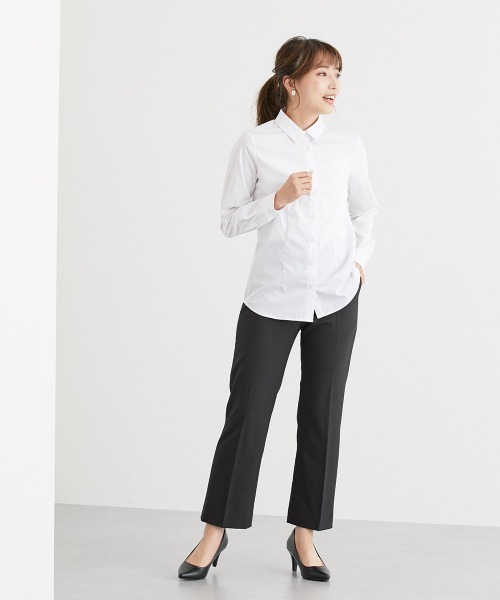 Petitjo（プッチージョ）の「小さいサイズ　形態安定レギュラーカラーシャツ２枚組　低身長さん・小柄女性（シャツ/ブラウス・レディース・オフホワイト・PS/PL/PSS/PM）」の3枚目の写真