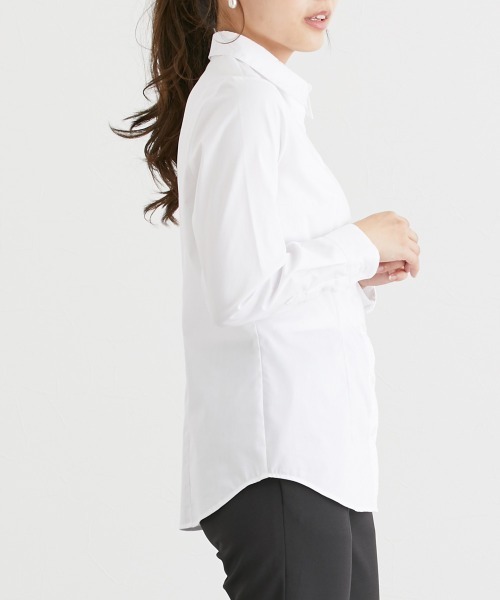 Petitjo（プッチージョ）の「小さいサイズ　形態安定レギュラーカラーシャツ２枚組　低身長さん・小柄女性（シャツ/ブラウス・レディース・オフホワイト・PS/PL/PSS/PM）」の4枚目の写真
