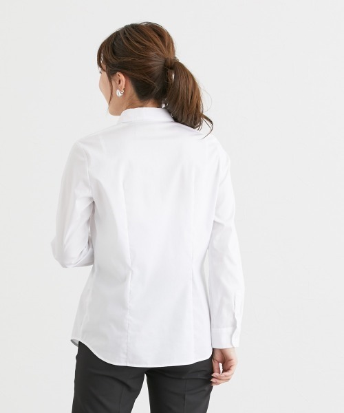 Petitjo（プッチージョ）の「小さいサイズ　形態安定レギュラーカラーシャツ２枚組　低身長さん・小柄女性（シャツ/ブラウス・レディース・オフホワイト・PS/PL/PSS/PM）」の5枚目の写真