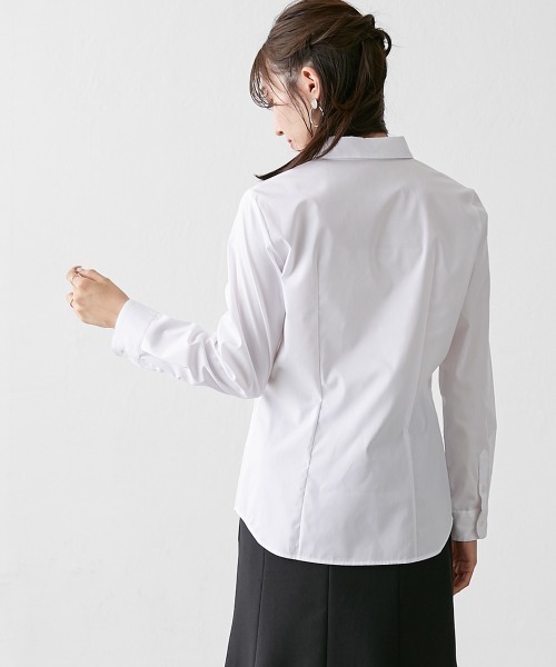 Petitjo（プッチージョ）の「小さいサイズ　形態安定レギュラーカラーシャツ２枚組　低身長さん・小柄女性（シャツ/ブラウス・レディース・オフホワイト・PS/PL/PSS/PM）」の10枚目の写真