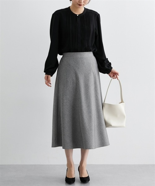 nissen（ニッセン）の「両面起毛　フレアロングスカート（スカート・レディース・ネイビー系/ブラウン系/ブラック/アイボリー/グレー系/ブラック系1/ブラウン系1/ブラウン系2・LL/M/L/S）」の16枚目の写真