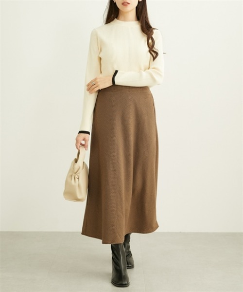 nissen（ニッセン）の「両面起毛　フレアロングスカート（スカート・レディース・ネイビー系/ブラウン系/ブラック/アイボリー/グレー系/ブラック系1/ブラウン系1/ブラウン系2・LL/M/L/S）」の10枚目の写真