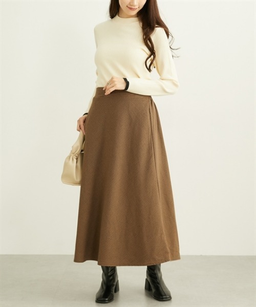 nissen（ニッセン）の「両面起毛　フレアロングスカート（スカート・レディース・ネイビー系/ブラウン系/ブラック/アイボリー/グレー系/ブラック系1/ブラウン系1/ブラウン系2・LL/M/L/S）」の11枚目の写真