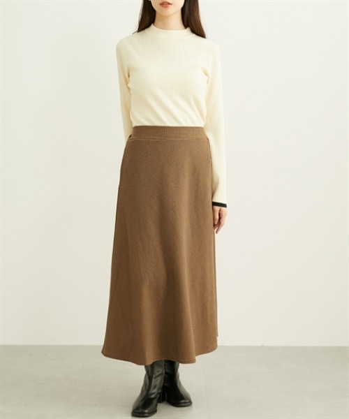 nissen（ニッセン）の「両面起毛　フレアロングスカート（スカート・レディース・ネイビー系/ブラウン系/ブラック/アイボリー/グレー系/ブラック系1/ブラウン系1/ブラウン系2・LL/M/L/S）」の12枚目の写真