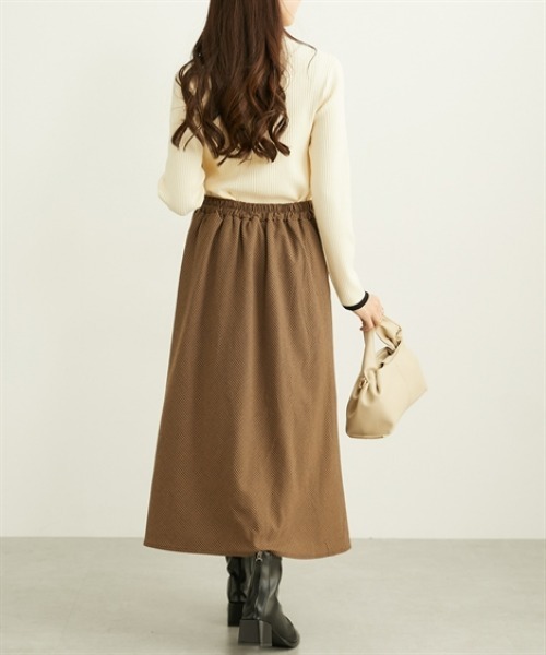 nissen（ニッセン）の「両面起毛　フレアロングスカート（スカート・レディース・ネイビー系/ブラウン系/ブラック/アイボリー/グレー系/ブラック系1/ブラウン系1/ブラウン系2・LL/M/L/S）」の14枚目の写真