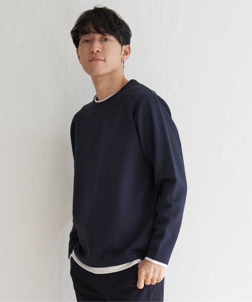 ikka(イッカ)の「フクレジャガードクルーネックレイヤード(Tシャツ/カットソー・メンズ・ピンク/グリーン/ベージュ/ネイビー/ブルー・XL/L/M/S)」の13枚目の写真