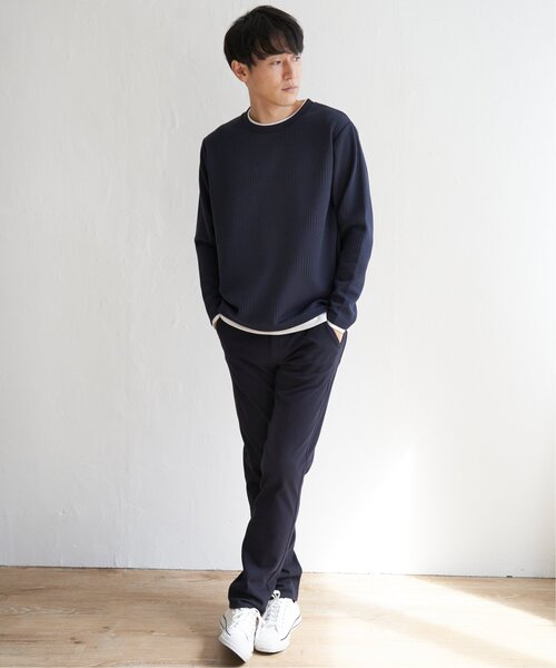 ikka(イッカ)の「フクレジャガードクルーネックレイヤード(Tシャツ/カットソー・メンズ・ピンク/グリーン/ベージュ/ネイビー/ブルー・XL/L/M/S)」の14枚目の写真