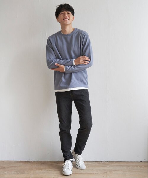 ikka(イッカ)の「フクレジャガードクルーネックレイヤード(Tシャツ/カットソー・メンズ・ピンク/グリーン/ベージュ/ネイビー/ブルー・XL/L/M/S)」の17枚目の写真