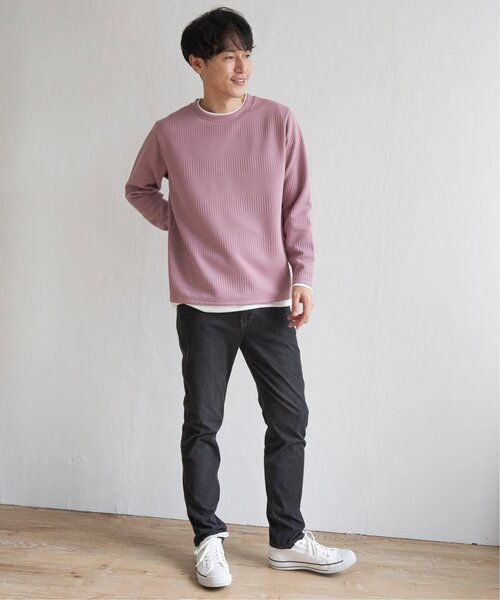 ikka(イッカ)の「フクレジャガードクルーネックレイヤード(Tシャツ/カットソー・メンズ・ピンク/グリーン/ベージュ/ネイビー/ブルー・XL/L/M/S)」の22枚目の写真