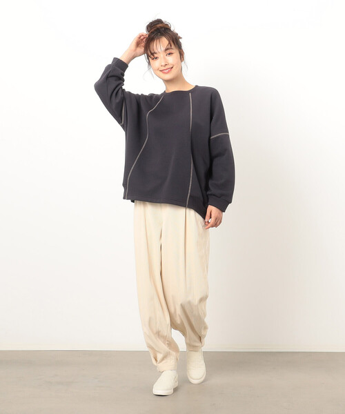 ONIGIRI（オニギリ）の「コーデュロイ 鳶パンツ（その他パンツ・レディース・アイボリー/ネイビー/ベージュ・FREE）」の4枚目の写真