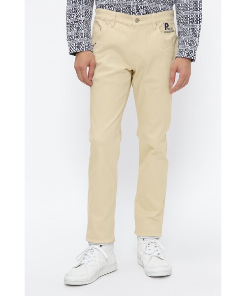 新品 パーリーゲイツ コットンストレッチツイル 表ピーチ裏起毛 パンツ(5)L PEARLY GATES】コットンストレッチツイル 表ピーチ裏起毛 5ポケットパンツ