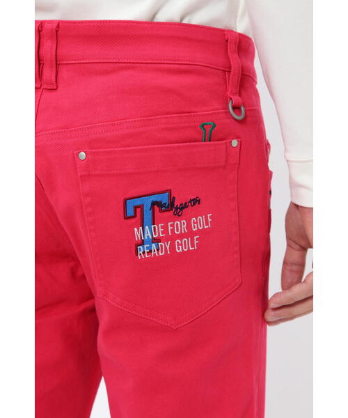 PEARLY GATES】コットンストレッチツイル 表ピーチ裏起毛 5ポケットパンツ